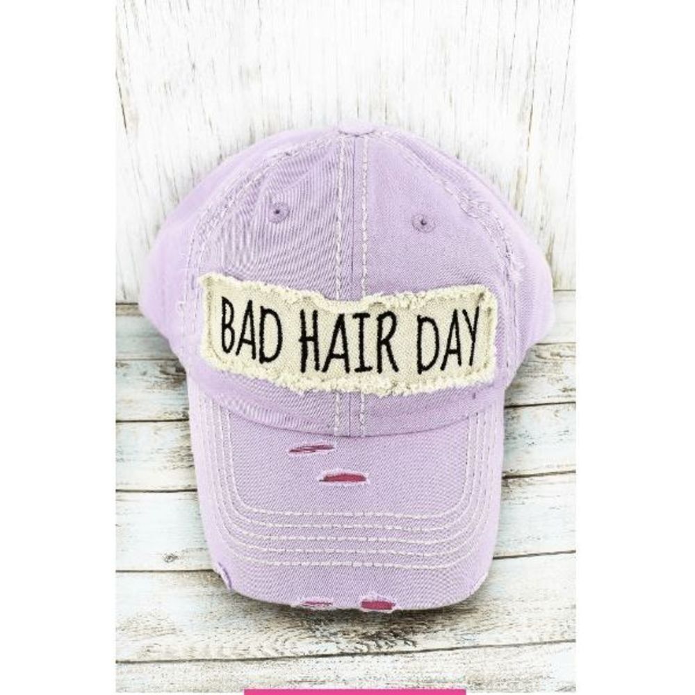 DISTRESSED LIGHT PURPLE 'BAD HAIR DAY' CAP